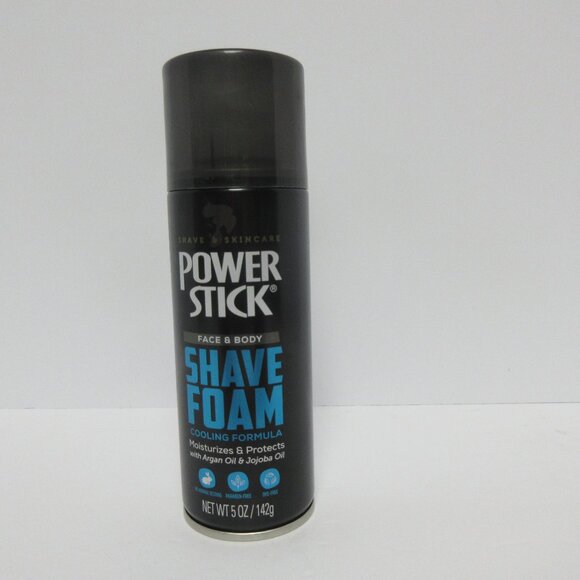Power Stick Face Body Shave Foam Cooling Formula Argan & Jojoba Oil 5 ozEa - Picture 1 of 5